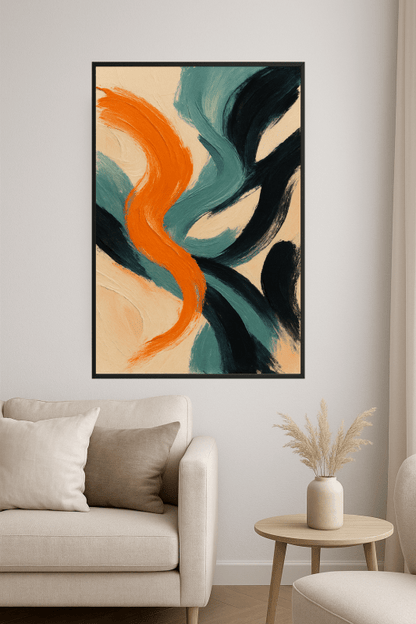 Abstrakcyjna sztuka pociągnięć pędzla - CasaNookDecor