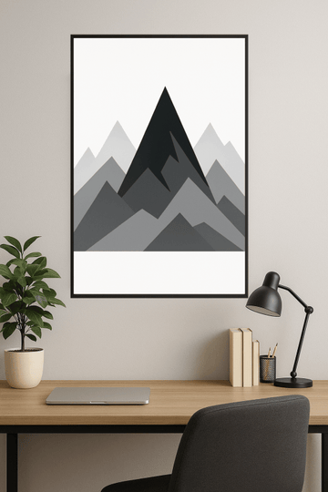 Abstrakcyjna Sztuka Szarej Góry - CasaNookDecor – plakat do druku