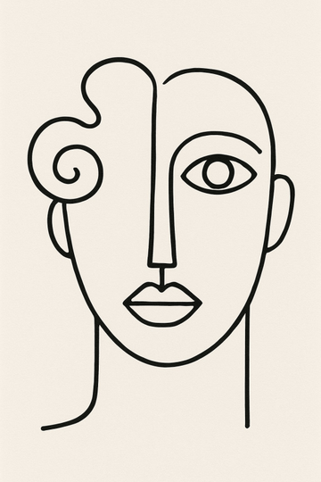 Abstrakcyjna Sztuka Twarzy w Linii - CasaNookDecor – plakat do druku