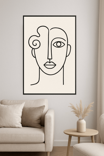 Abstrakcyjna Sztuka Twarzy w Linii - CasaNookDecor – plakat do druku