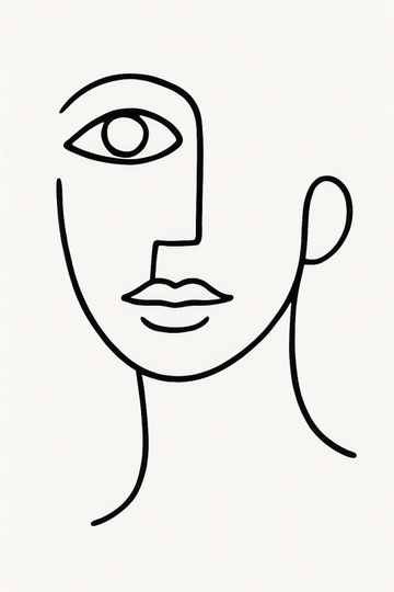 Abstrakcyjna Sztuka Twarzy w Linii - CasaNookDecor – plakat do druku