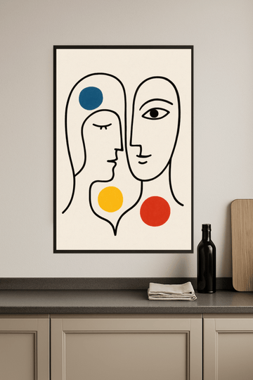 Abstrakcyjne Dwie Twarze Sztuki - CasaNookDecor