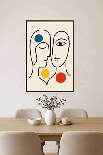 Abstrakcyjne Dwie Twarze Sztuki - CasaNookDecor