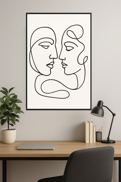 Abstrakcyjne Linie Sztuki Twarzy - CasaNookDecor