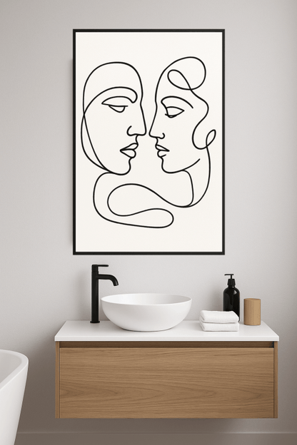 Abstrakcyjne Linie Sztuki Twarzy - CasaNookDecor