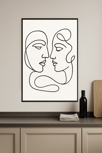 Abstrakcyjne Linie Sztuki Twarzy - CasaNookDecor