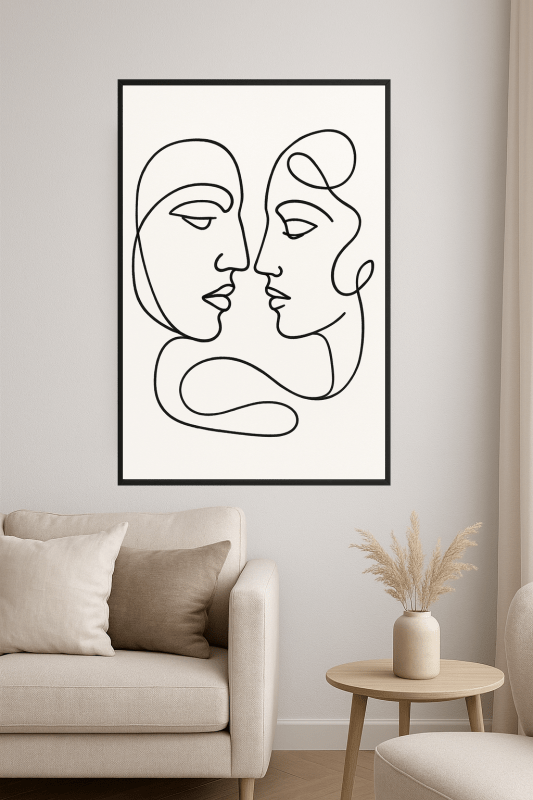 Abstrakcyjne Linie Sztuki Twarzy - CasaNookDecor