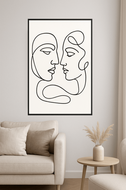 Abstrakcyjne Linie Sztuki Twarzy - CasaNookDecor