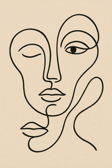 Abstrakcyjne Twarze Nr 3 - CasaNookDecor – plakat do druku