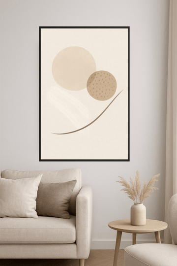 Abstrakcyjny Beżowy Druk Sztuki - CasaNookDecor – plakat do druku