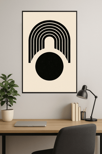 Abstrakcyjny Czarny I Beżowy Druk Sztuki - CasaNookDecor