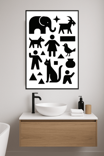 Abstrakcyjny Druk Sztuki w Kształcie Zwierząt - CasaNookDecor – plakat do druku