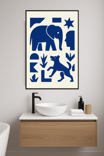 Abstrakcyjny Niebieski Kształt - Plakat Sztuki - CasaNookDecor – plakat do druku