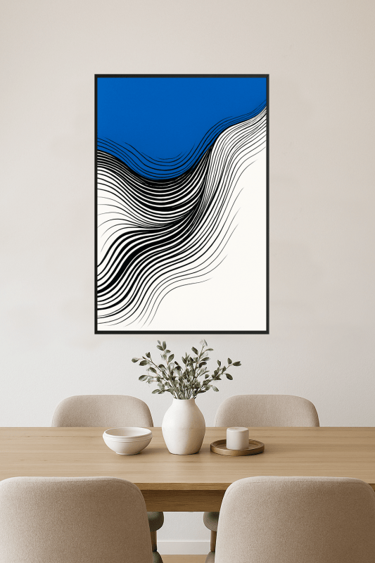 Abstrakcyjny Niebiesko - Czarny Wzór - CasaNookDecor
