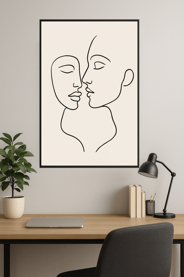 Abstrakcyjny Rysunek Linii Twarzy - CasaNookDecor – plakat do druku