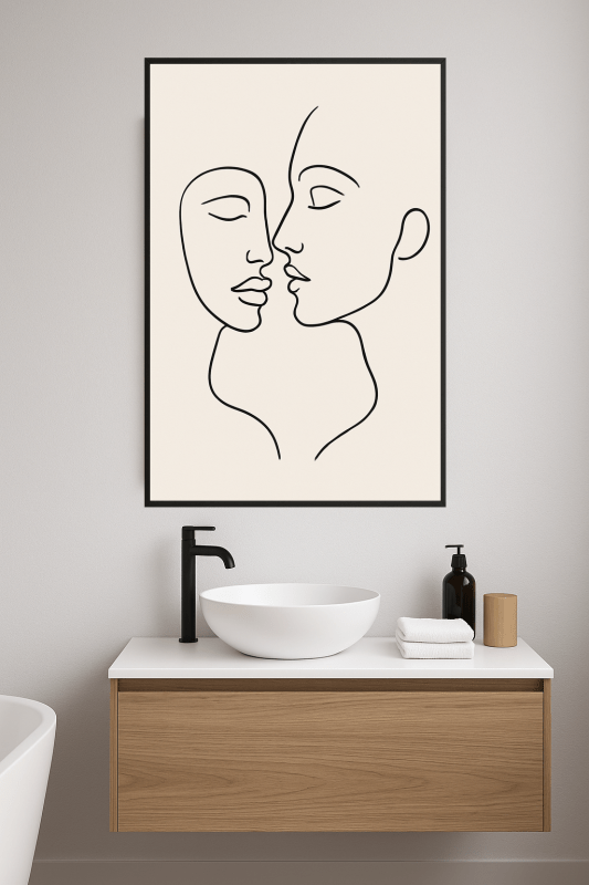 Abstrakcyjny Rysunek Linii Twarzy - CasaNookDecor