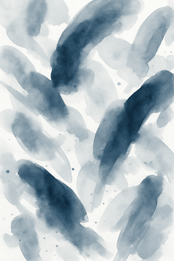 Abstrakcyjny Szary I Niebieski Akwarelowy - CasaNookDecor – plakat do druku