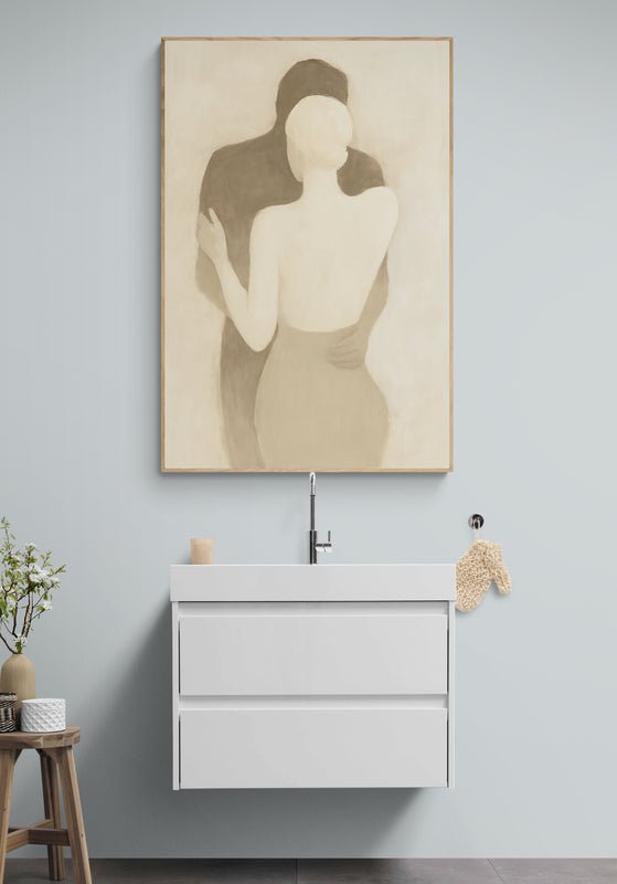 Grafika z przytuloną parą kochanków Embrace