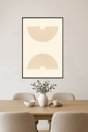 Beżowy Pasiasty Półfuterał - CasaNookDecor