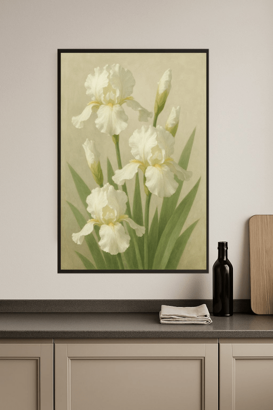 Białe Irysy Ogawy Kazumasy - CasaNookDecor