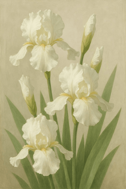 Białe Irysy Ogawy Kazumasy - CasaNookDecor