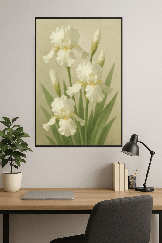 Białe Irysy Ogawy Kazumasy - CasaNookDecor