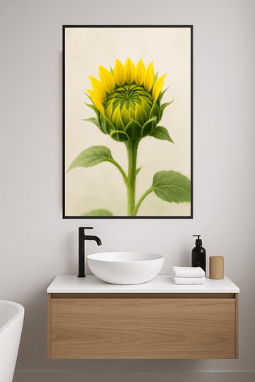 Bliski Kwiat Pąka Słonecznika - CasaNookDecor – plakat do druku