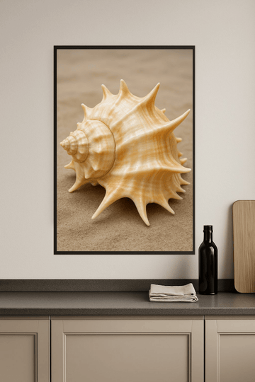 Błyszcząca Kremowa Muszla Morska - CasaNookDecor – plakat do druku