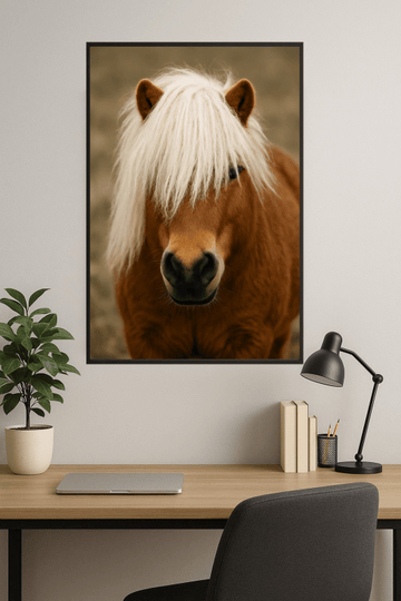 Brązowy Koń Z Białą Grzywą - CasaNookDecor – plakat do druku