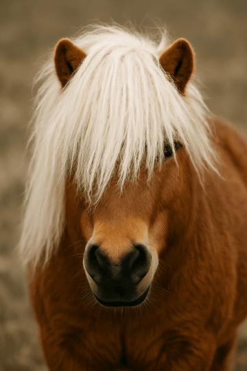 Brązowy Koń Z Białą Grzywą - CasaNookDecor – plakat do druku