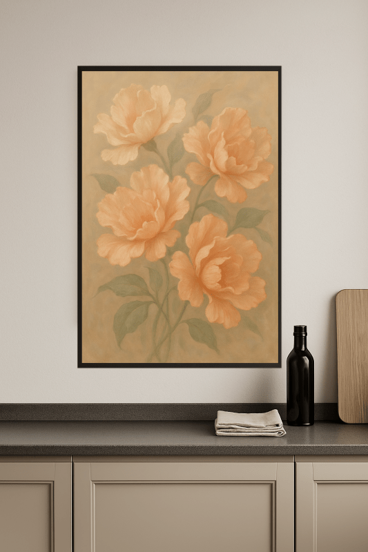 Brzoskwinia i Kremowy Kwiatowy Motyw - CasaNookDecor