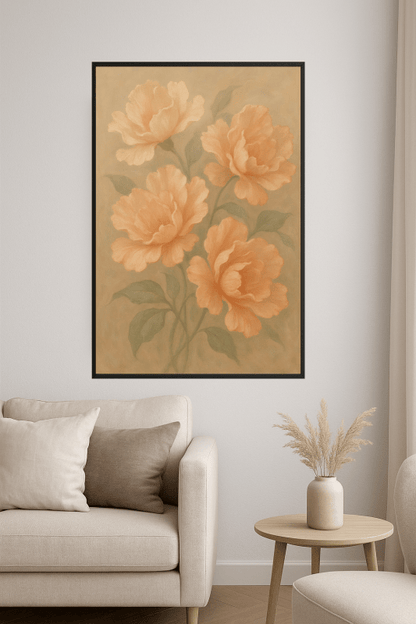 Brzoskwinia i Kremowy Kwiatowy Motyw - CasaNookDecor