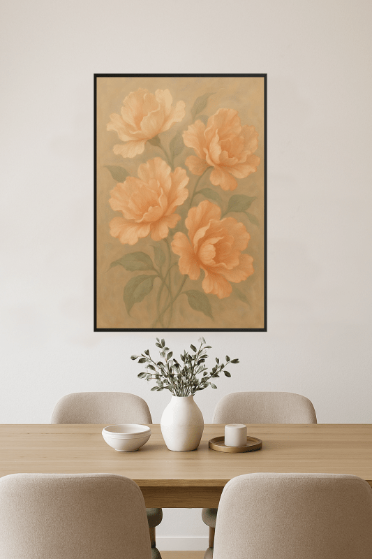 Brzoskwinia i Kremowy Kwiatowy Motyw - CasaNookDecor