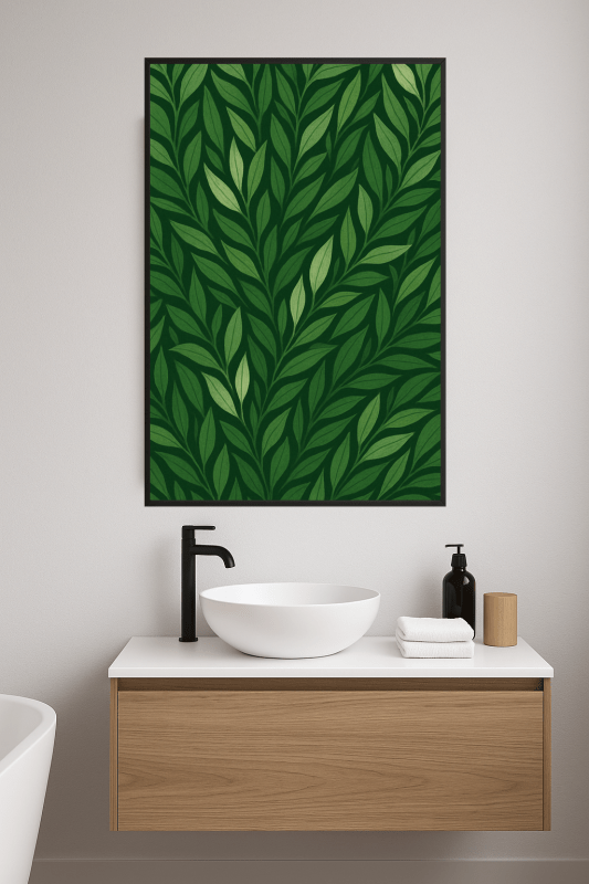 Bujny zielony wzór liści - CasaNookDecor