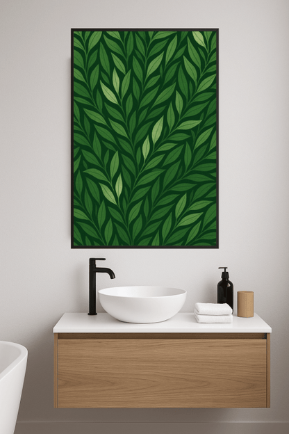 Bujny zielony wzór liści - CasaNookDecor