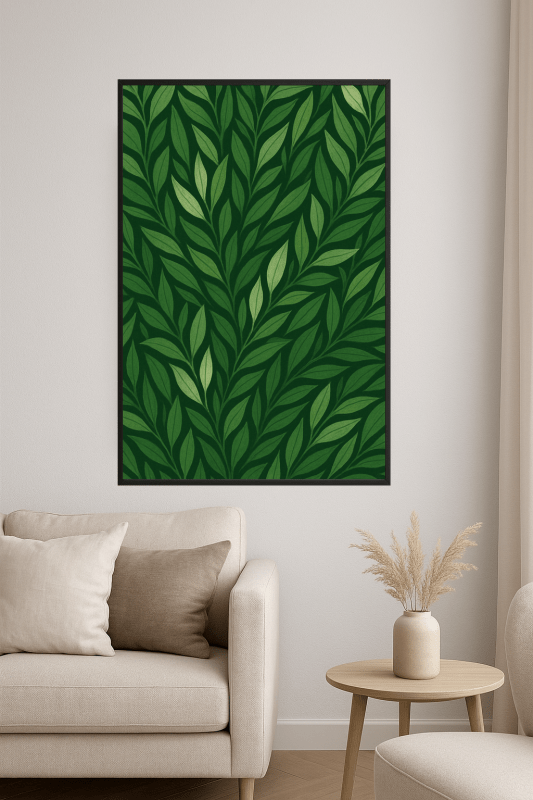 Bujny zielony wzór liści - CasaNookDecor
