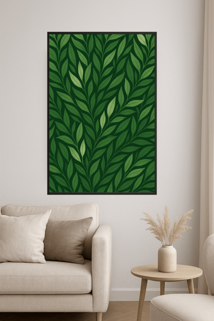 Bujny zielony wzór liści - CasaNookDecor