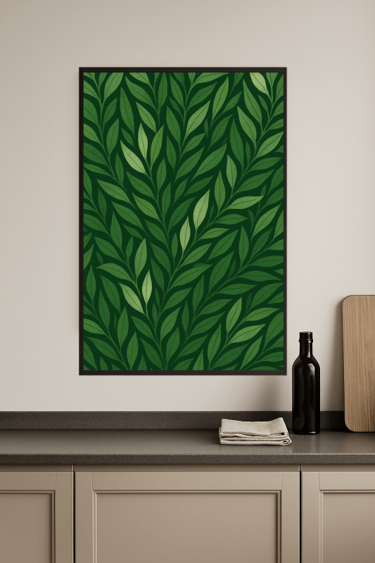 Bujny zielony wzór liści - CasaNookDecor