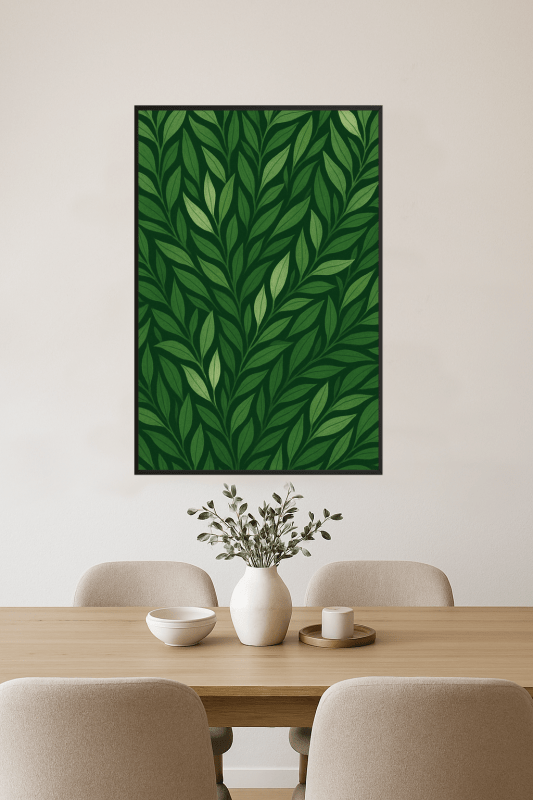 Bujny zielony wzór liści - CasaNookDecor