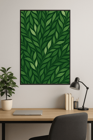 Bujny zielony wzór liści - CasaNookDecor