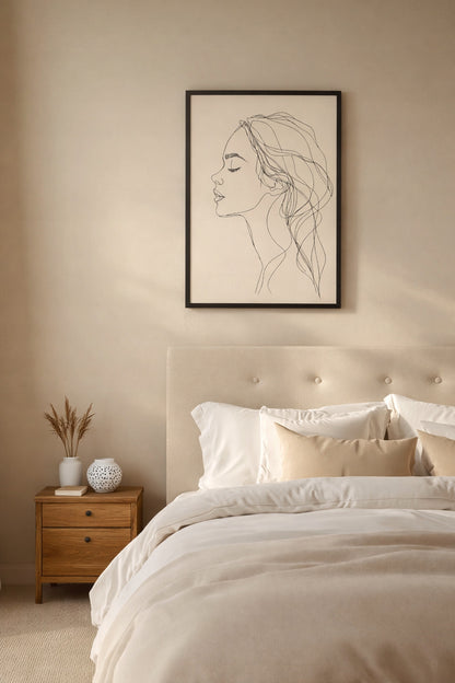 Line Art Kobieta Czarno Białe — Zestaw 3 Plakaty