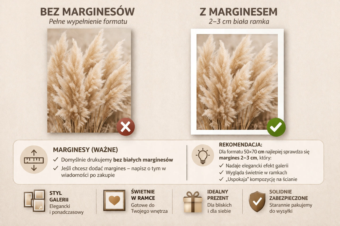 Trawy Pampasowe Boho — Zestaw 3 Plakaty – plakat do druku