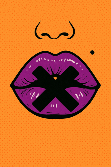 Cenzurowany Druk Sztuki z Ustami - CasaNookDecor – plakat do druku