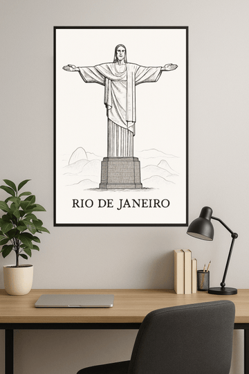 Chrystus Odkupiciel - Sztuka Liniowa - CasaNookDecor – plakat do druku