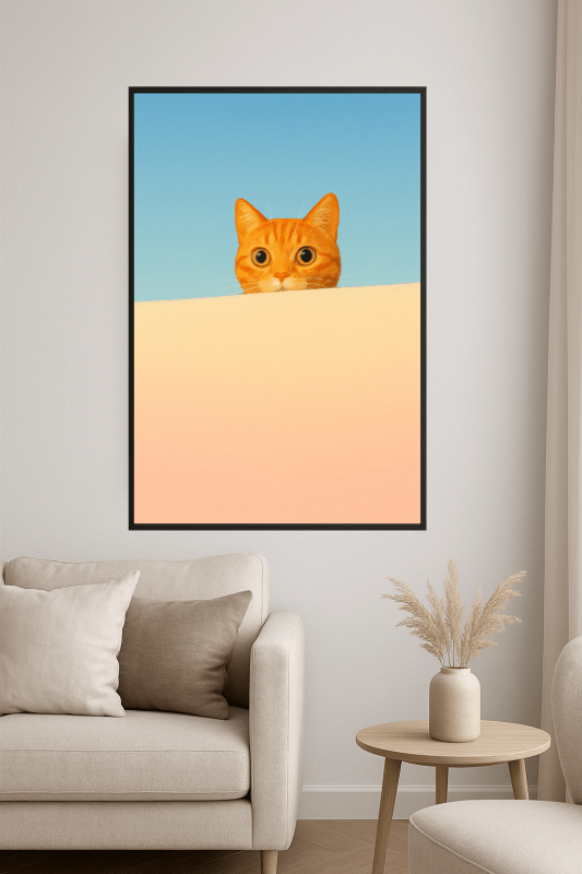 Ciekawy Kot - Sztuka Ścienna - CasaNookDecor