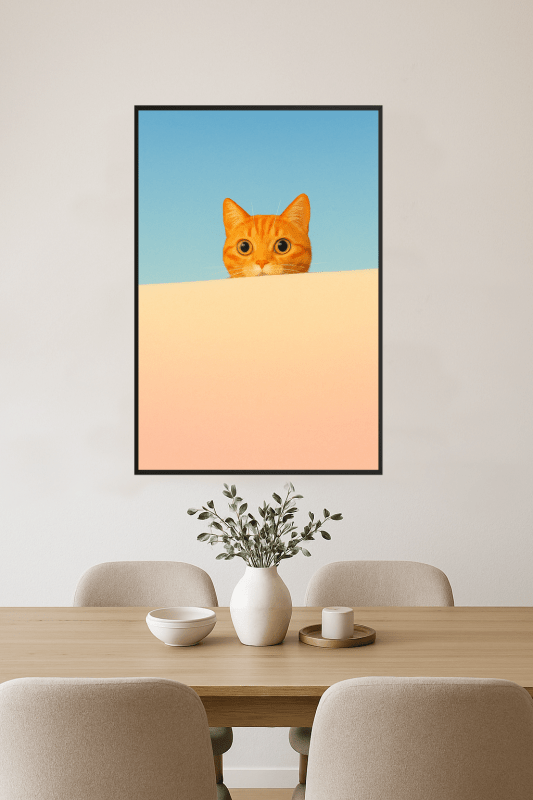 Ciekawy Kot - Sztuka Ścienna - CasaNookDecor