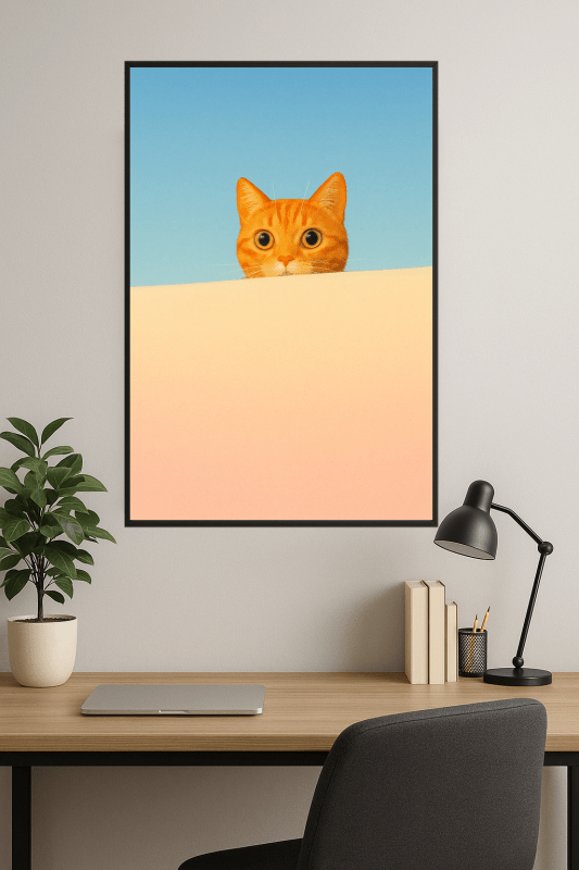 Ciekawy Kot - Sztuka Ścienna - CasaNookDecor