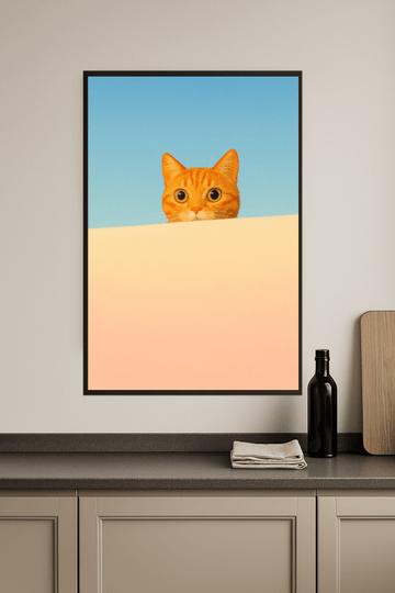 Ciekawy Kot - Sztuka Ścienna - CasaNookDecor – plakat do druku