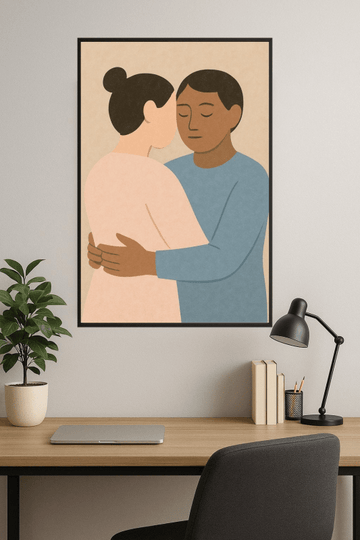 Ciepły Uścisk - Grafika Artystyczna - CasaNookDecor – plakat do druku