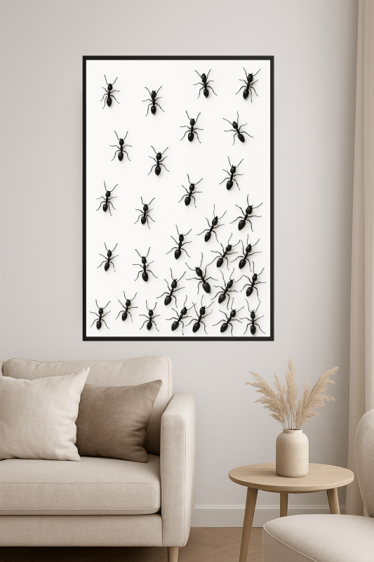 Czarne Mrówki Sztuka Ścienna - CasaNookDecor